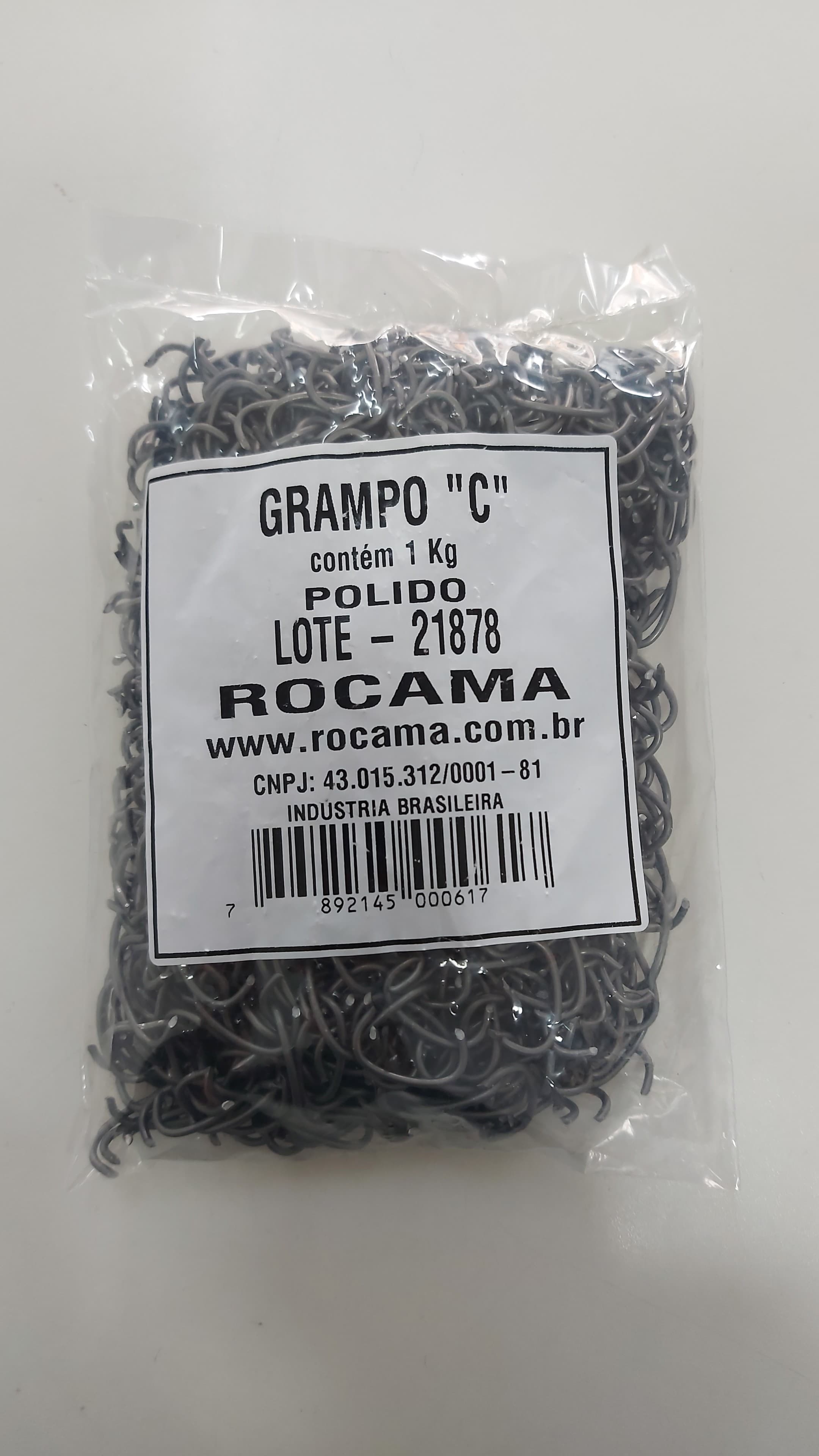 Grampo C ou Meia Lua - Pacote com 1 kg - POLIDO