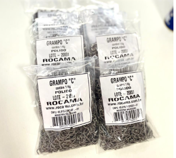 Grampo C ou Meia Lua - Pacote com 1 kg - POLIDO