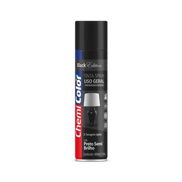Tinta Spray Uso Geral 400ml/250g Preto Fosco